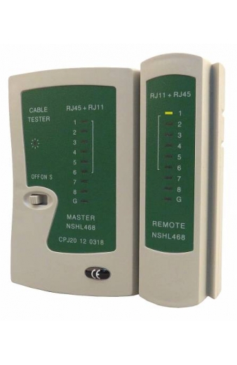 POWERTECH tester καλώδια δικτύου & τηλέφωνου CAB-N044 για RJ11/RJ12/RJ45