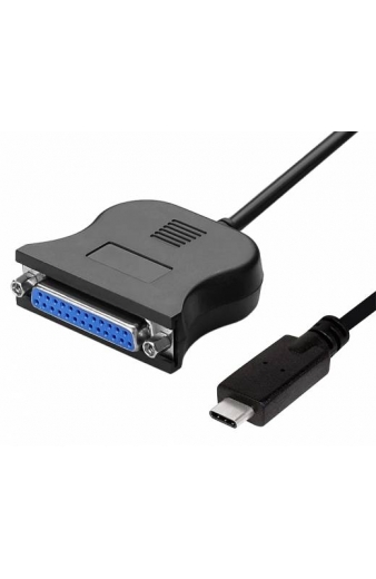 POWERTECH καλώδιο USB-C σε παράλληλη DB25 CAB-UC062, 1.8m, μαύρο