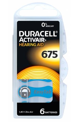 DURACELL μπαταρίες ακουστικών βαρηκοΐας Activair 675, 1.45V, 6τμχ
