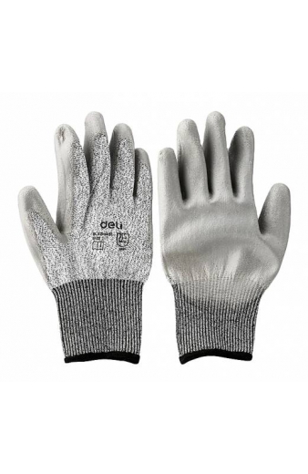 DELI γάντια εργασίας DL521043L, ανθεκτικά σε κοψίματα, XL, γκρι