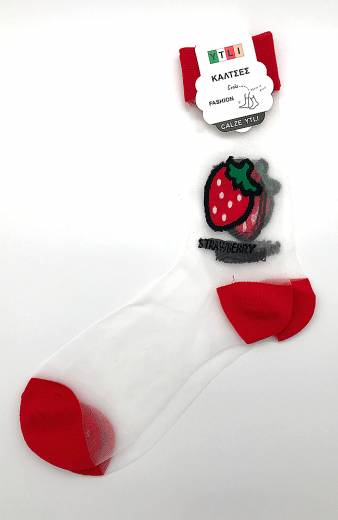 Διάφανες Κάλτσες Strawberry - Red