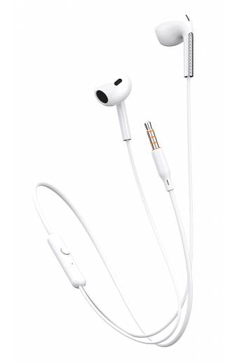 CELEBRAT earphones με μικρόφωνο G28, 3.5mm σύνδεση, Φ10mm, 1.2m, λευκά