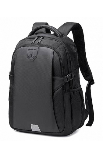 GOLDEN WOLF τσάντα πλάτης GB00433, με θήκη laptop 15.6", 23L, μαύρη