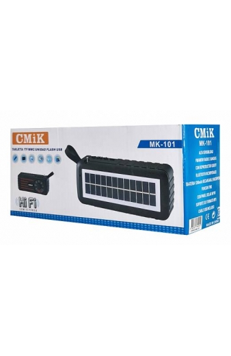 CMIK φορητό ραδιόφωνο & ηχείο MK-101-RD, ηλιακό, BT/USB/TF/AUX, μαύρο