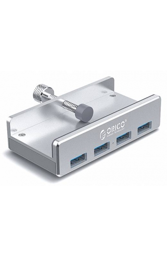 ORICO USB hub MH4PU-SV-BP με κλιπ, 4x θυρών, 5Gbps, USB σύνδεση, ασημί