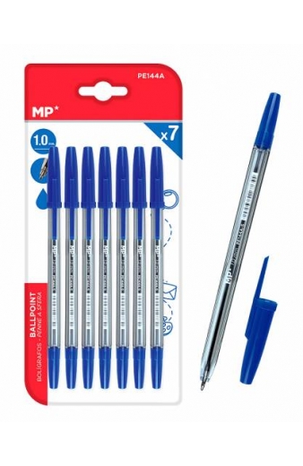 MP στυλό διαρκείας PE144A, 1mm, μπλε, 7τμχ