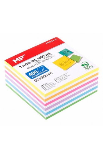 MP χαρτάκια σημειώσεων PN032-3, 90x90mm, 400τμχ, χρωματιστά