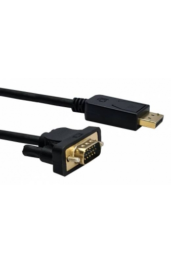 POWERTECH καλώδιο DisplayPort σε VGA PTH-070, 1080p/60Hz, 2m, μαύρο