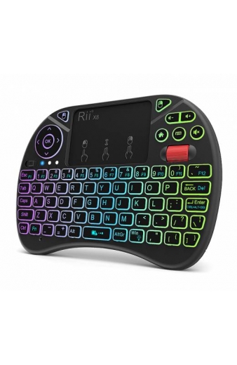 RIITEK ασύρματο πληκτρολόγιο Mini X8 με touchpad, RGB backlit, 2.4GHz