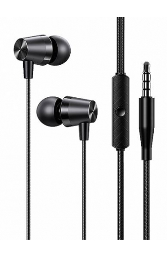 USAMS earphones με μικρόφωνο EP-42, 3.5mm σύνδεση, Φ10mm, 1.2m, μαύρα
