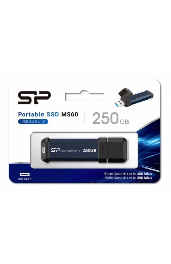 SILICON POWER εξωτερικός SSD MS60, 250GB, USB 3.2, 600-500MBps, μπλε