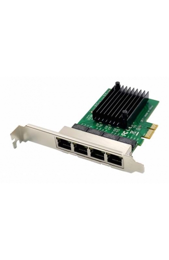 POWERTECH κάρτα επέκτασης PCIe σε 4x RJ45 GbE ST708, RTL8111F & ASM1184