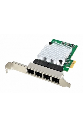 POWERTECH κάρτα επέκτασης PCIe σε 4x RJ45 ST7387, 1000Mbps