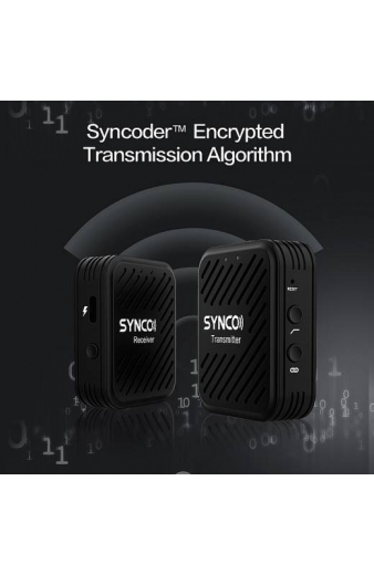 SYNCO ασύρματο μικρόφωνο G1A1 με ενσωματωμένο clip-on, 2.4GHz, μαύρο