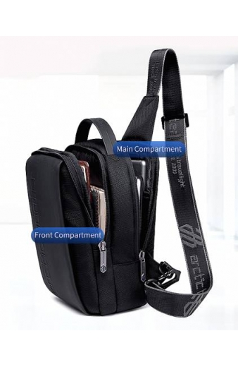 ARCTIC HUNTER τσάντα Crossbody XB00541, με θήκη tablet, 4L, μαύρη